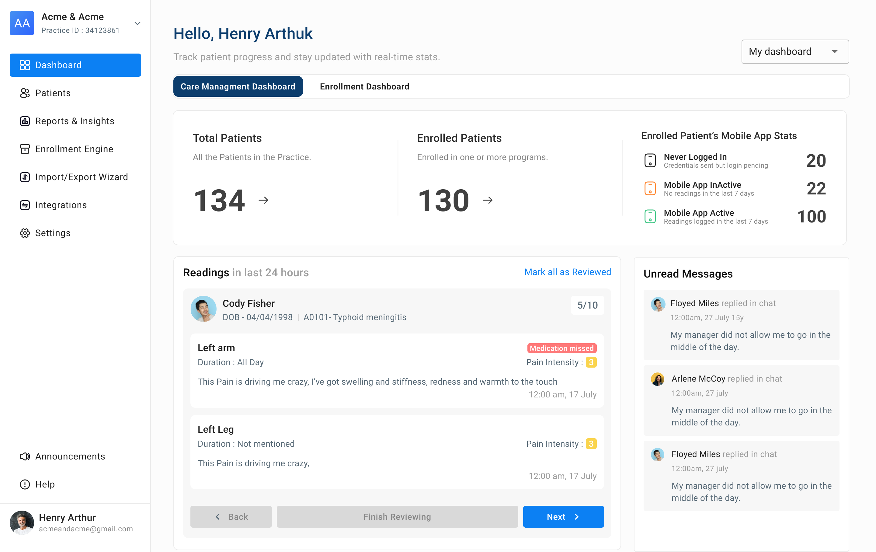 Vitatrax dashboard preview