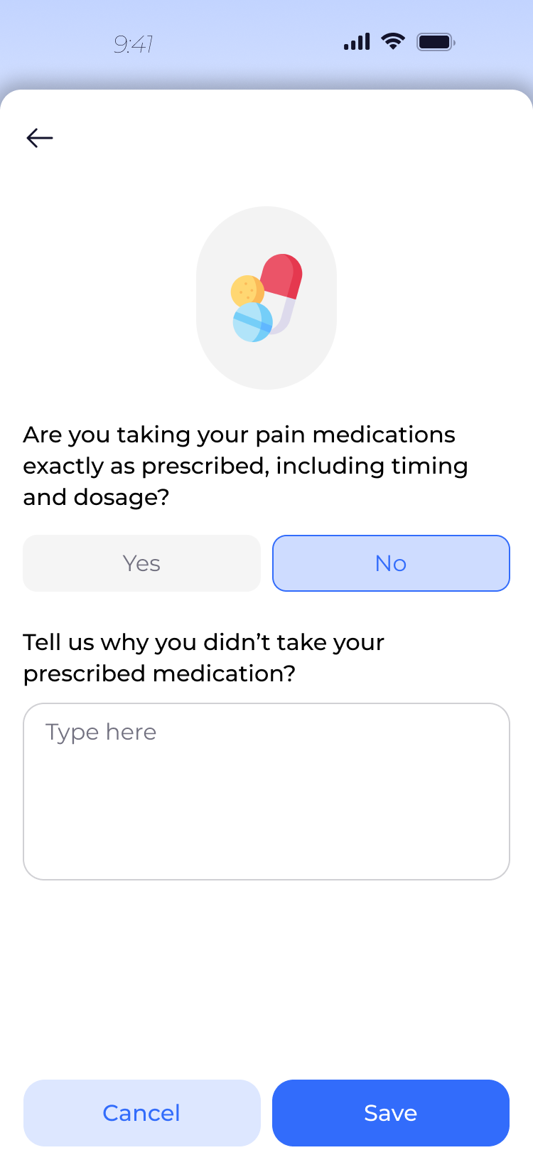 Mobile app — wellness summary