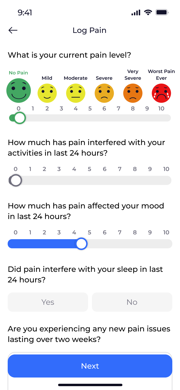 Mobile app — log data